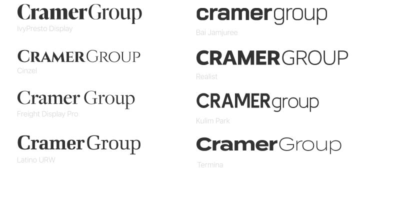 Cramer Group typography